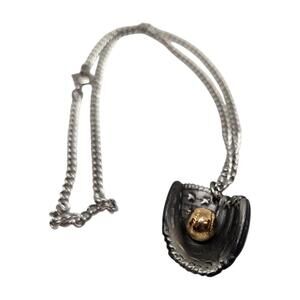 Vintage Avon 1981 Perfect Catch Pendant Necklace BASEBALL glove in original box